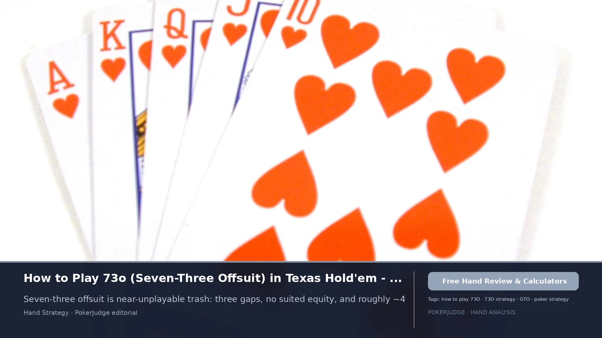 How to Play 73o (73 offsuit) in Texas Holdem | PokerJudge