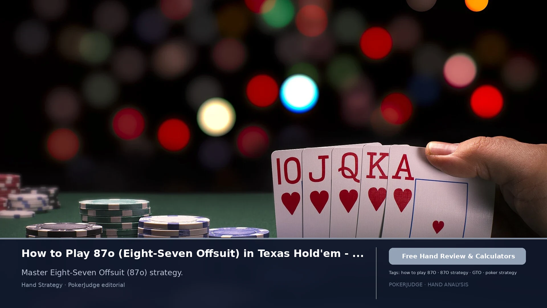How to Play 87o (87 offsuit) in Texas Holdem | PokerJudge