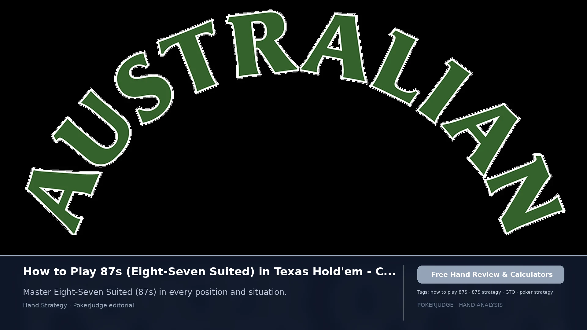 How to Play 87s (87 suited) in Texas Holdem | PokerJudge