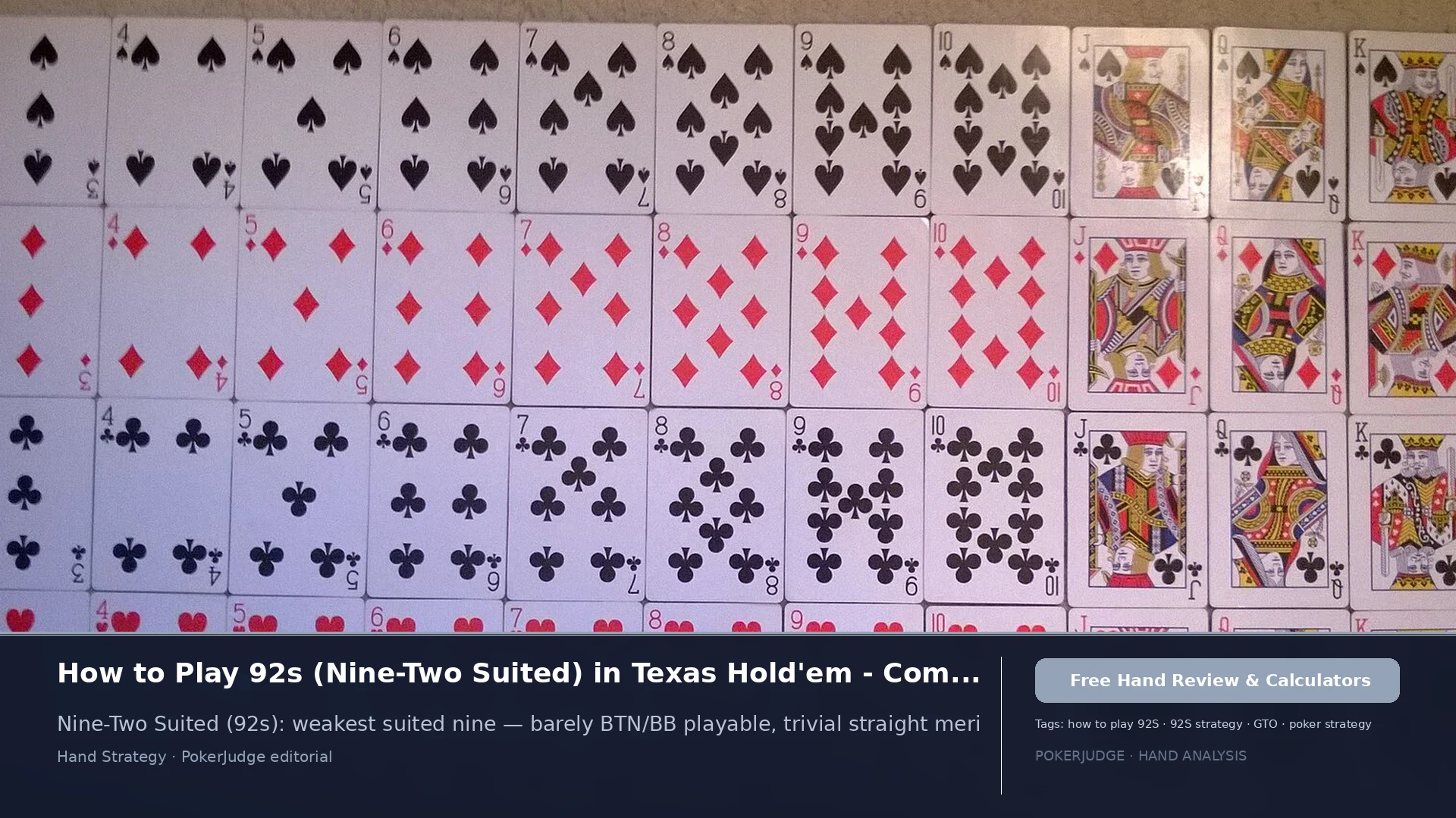 How to Play 92s (92 suited) in Texas Holdem | PokerJudge