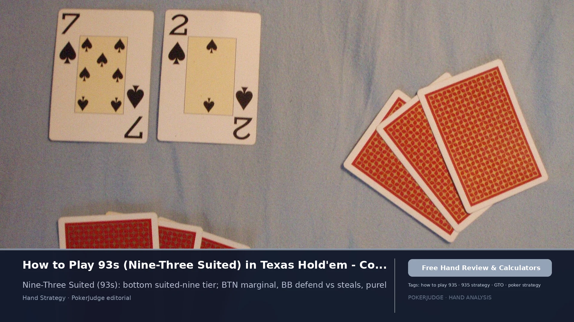 How to Play 93s (93 suited) in Texas Holdem | PokerJudge