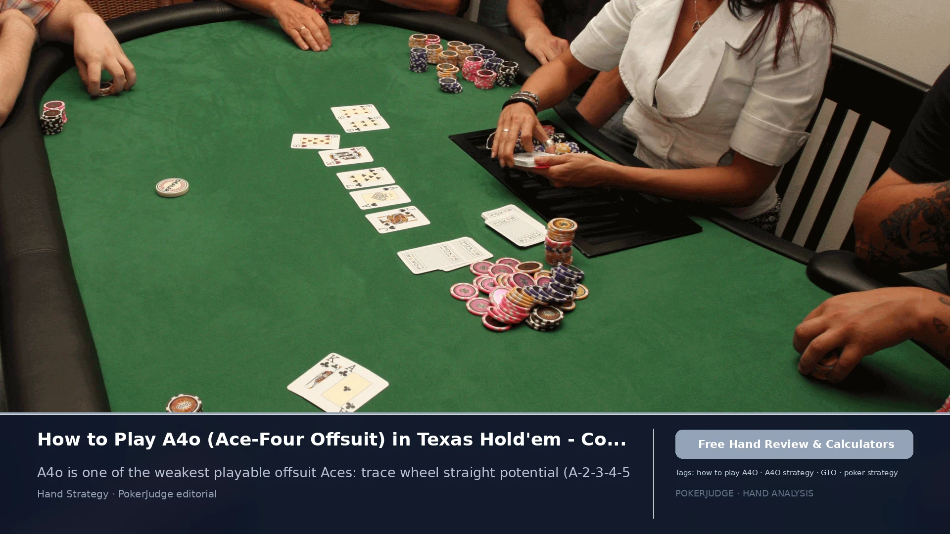 How to Play A4o (A4 offsuit) in Texas Holdem | PokerJudge