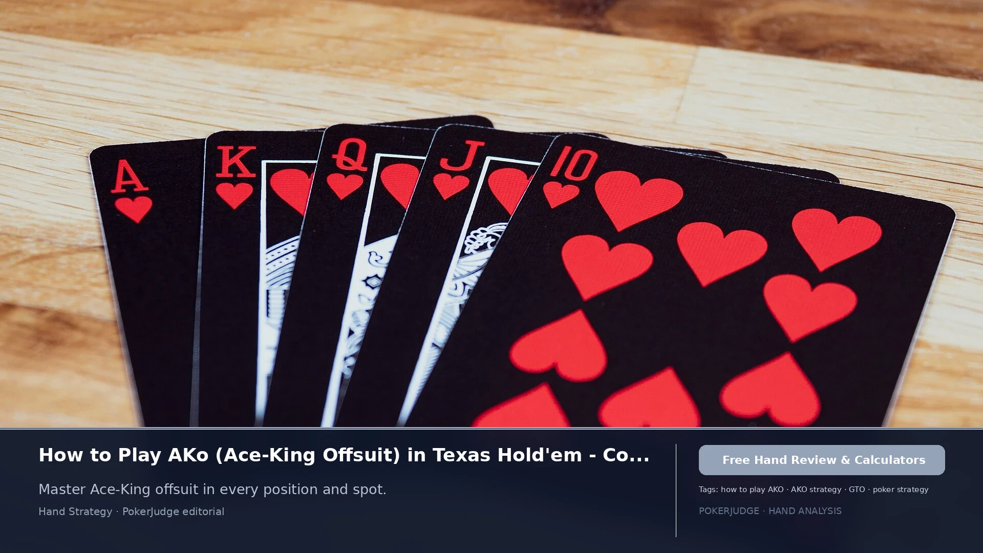 How to Play AKo (AK offsuit) in Texas Holdem | PokerJudge