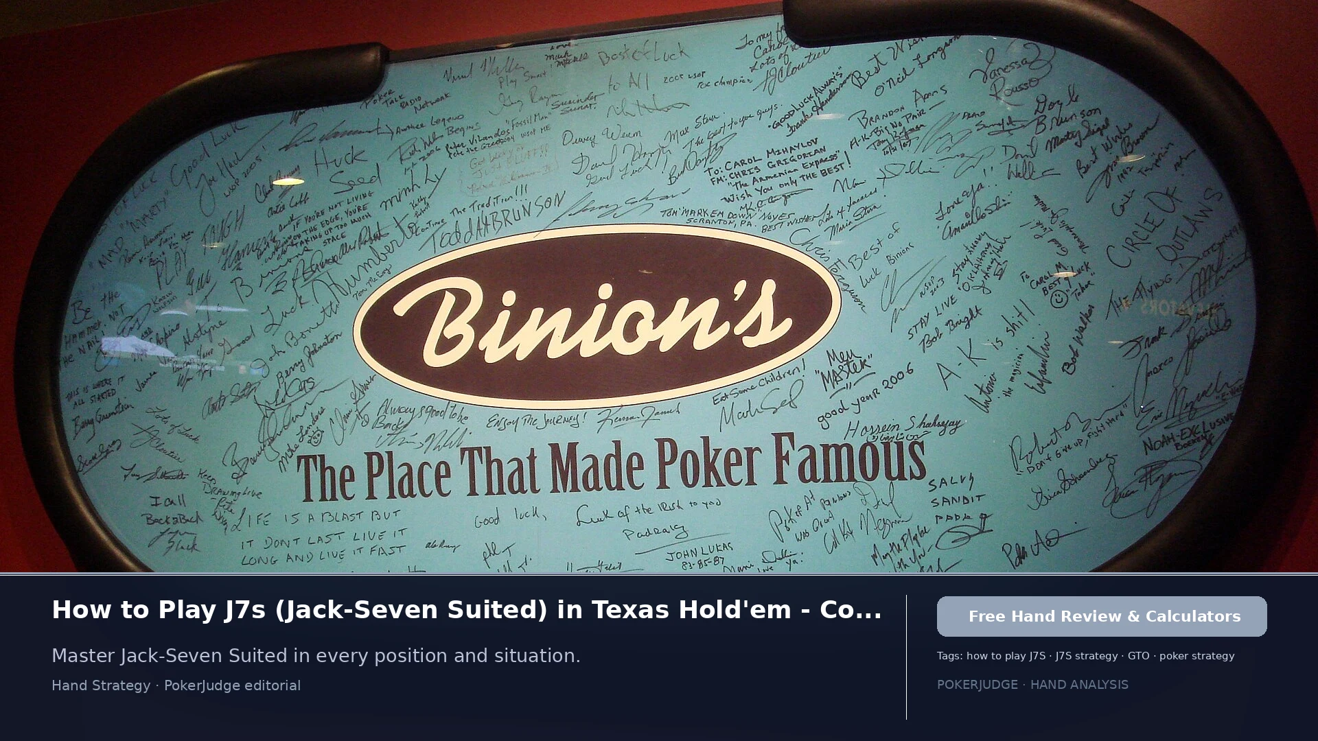 How to Play J7s (J7 suited) in Texas Holdem | PokerJudge
