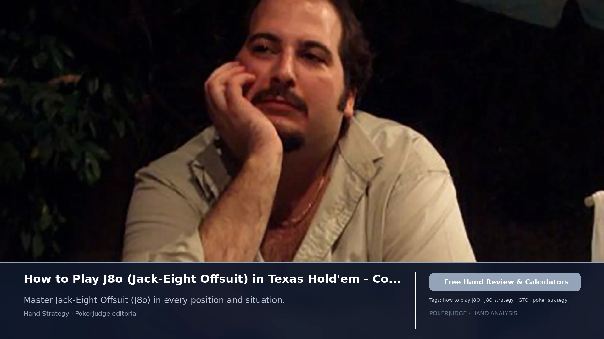 How to Play J8o (J8 offsuit) in Texas Holdem | PokerJudge