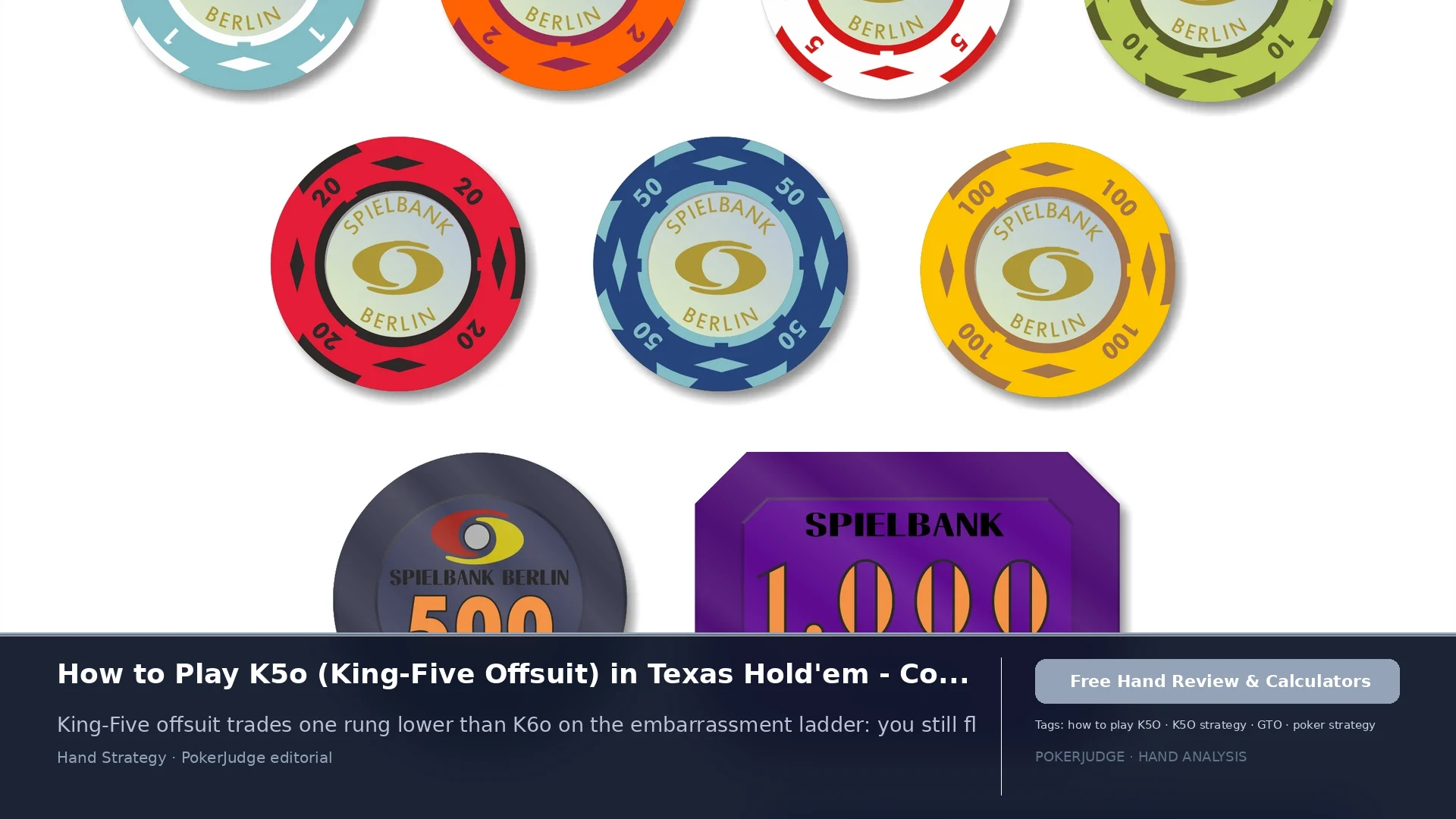 How to Play K5o (K5 offsuit) in Texas Holdem | PokerJudge
