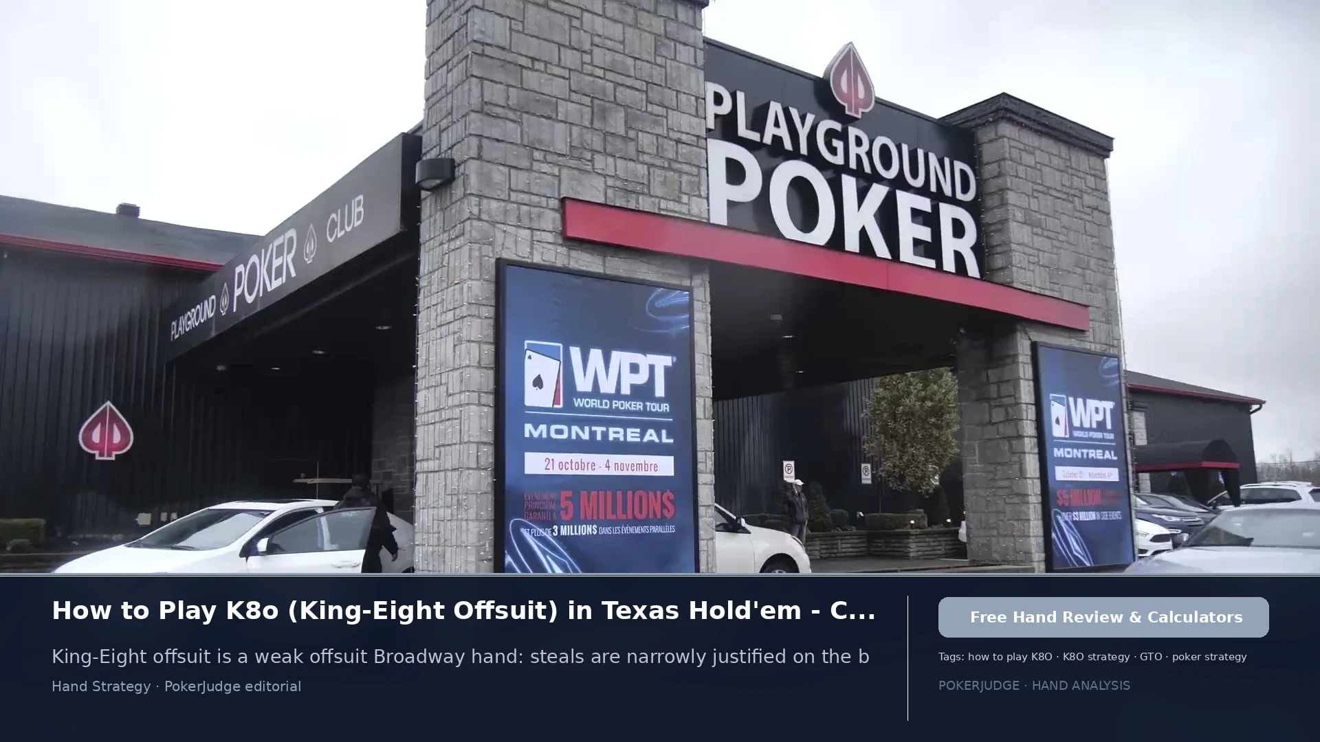 How to Play K8o (K8 offsuit) in Texas Holdem | PokerJudge
