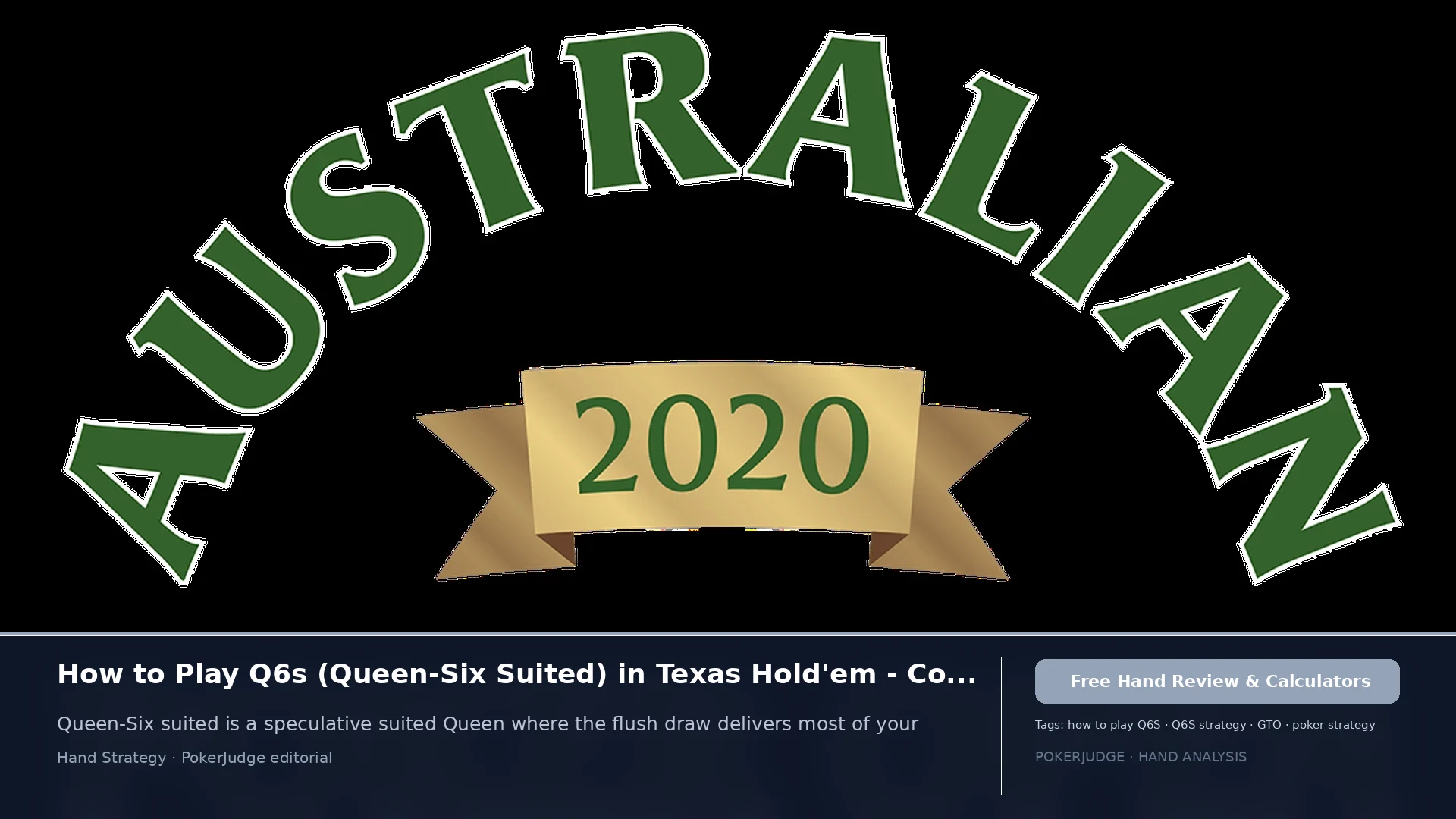 How to Play Q6s (Q6 suited) in Texas Holdem | PokerJudge