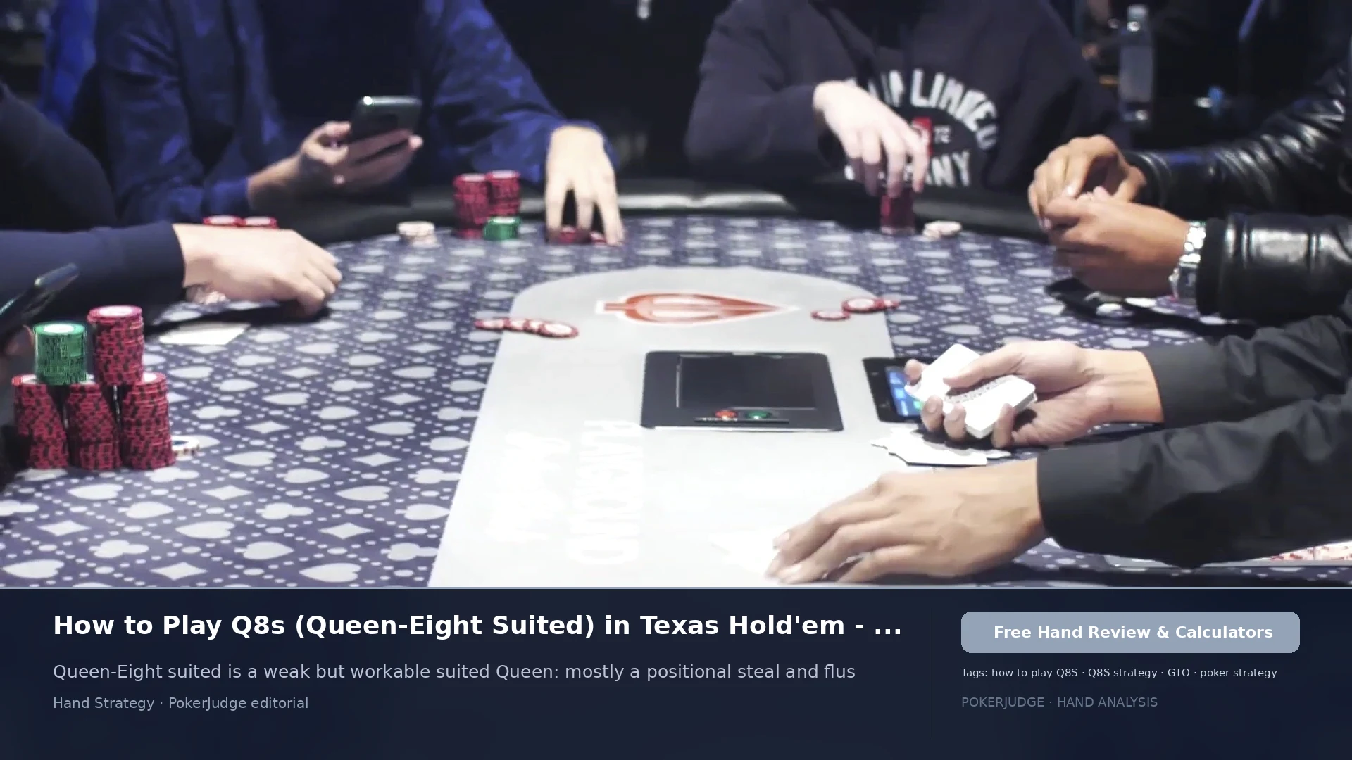 How to Play Q8s (Q8 suited) in Texas Holdem | PokerJudge