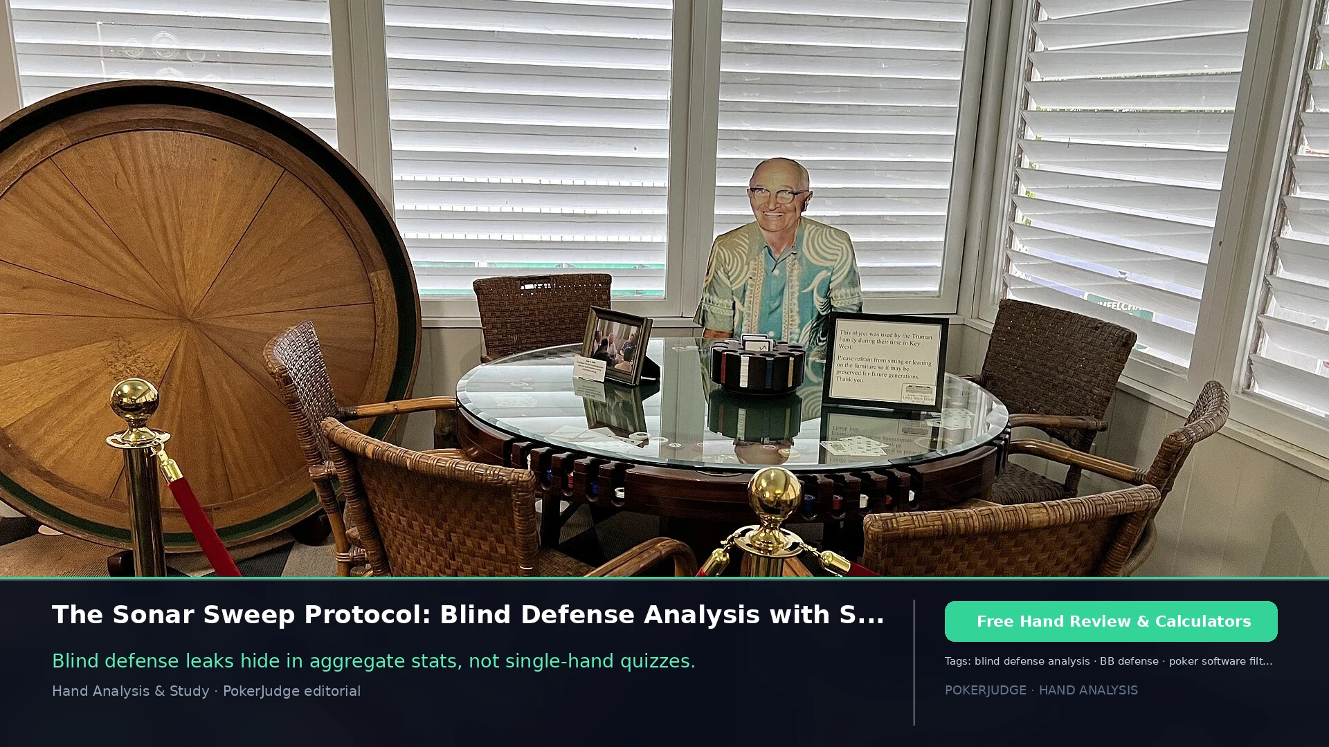Sonar Sweep Protocol: Blind Defense Analysis Tools (2026) | PokerJudge